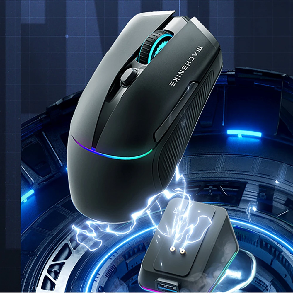 Machenike L8 Pro Belaidė pelė žaidimams with Charging Station - Juodas