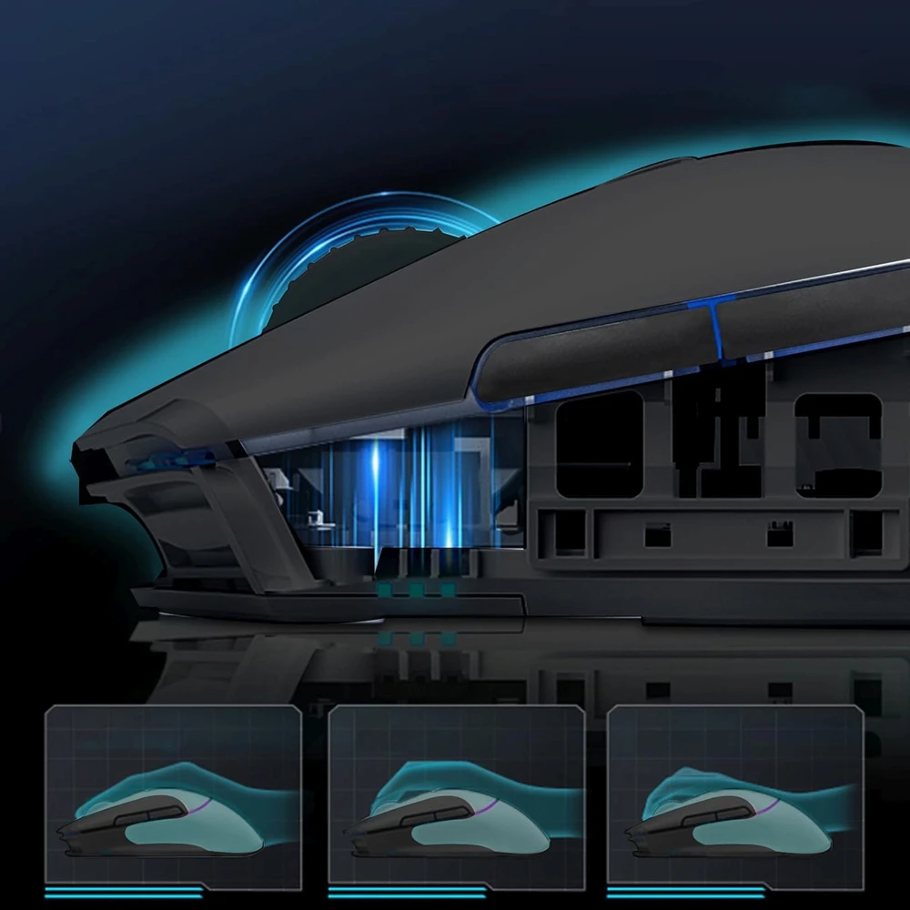 Machenike L8 Pro Belaidė pelė žaidimams with Charging Station - Juodas