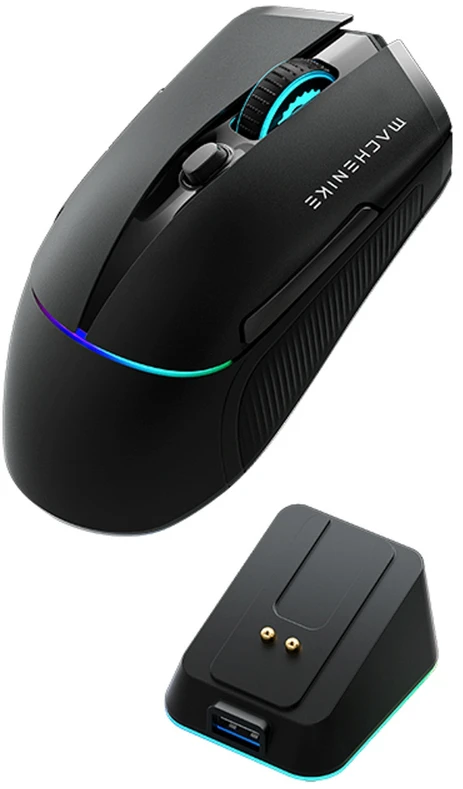 Machenike L8 Pro Belaidė pelė žaidimams with Charging Station - Juodas