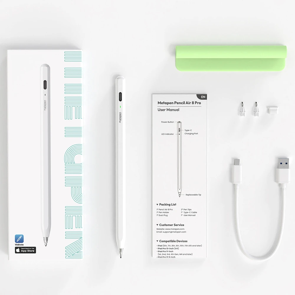 Metapen Pieštukas Air8 Pro for iPad - Baltas