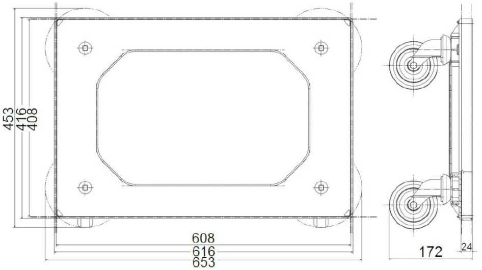 Gsg24 Transportavimo vežimėlis EUR 60x40cm konteinerių dėžėms