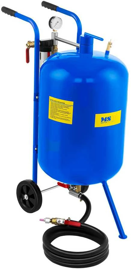 Mobilus smėliavimo įrenginys, sifoninis smėliavimo įrenginys ant ratų, 76 L MSW