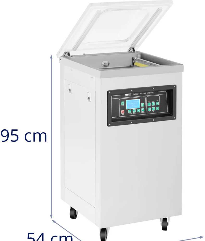 MSW Kamerinė vakuuminio pakavimo mašina maistui, elektronikai, laisvai pastatomas LCD 40 cm, 900 W