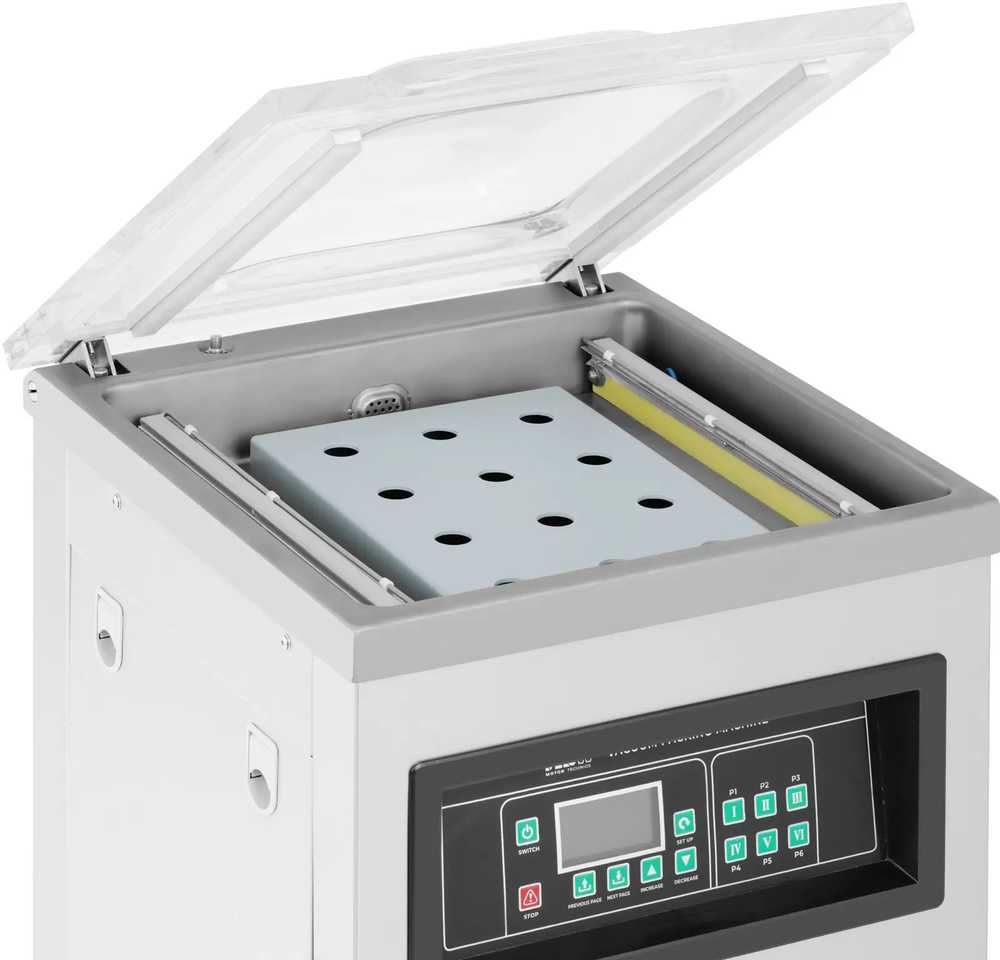 MSW Kamerinė vakuuminio pakavimo mašina maistui, elektronikai, laisvai pastatomas LCD 40 cm, 900 W