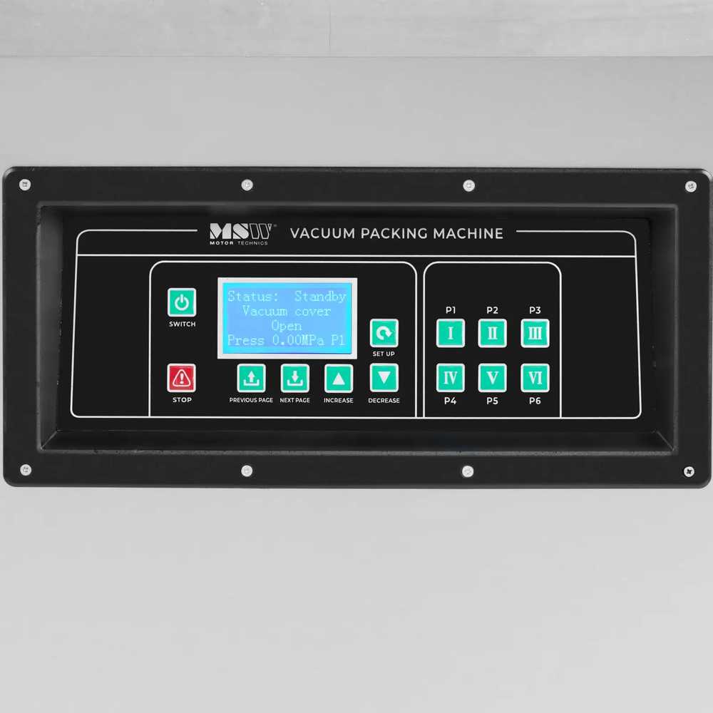 MSW Kamerinė vakuuminio pakavimo mašina maistui, elektronikai, laisvai pastatomas LCD 40 cm, 900 W