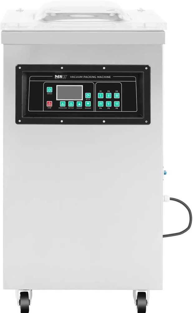 MSW Kamerinė vakuuminio pakavimo mašina maistui, elektronikai, laisvai pastatomas LCD 40 cm, 900 W