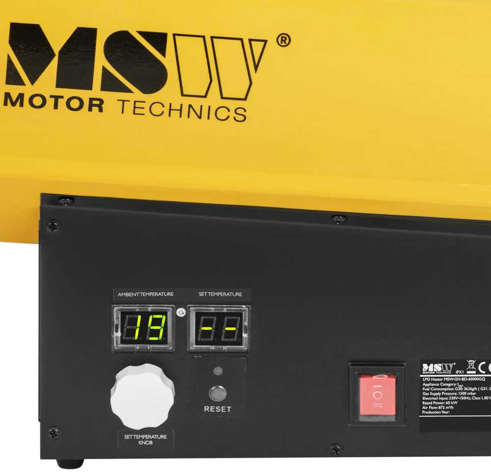 MSW Statybinis dujinis šildytuvas iki 510 m2, 60 kW