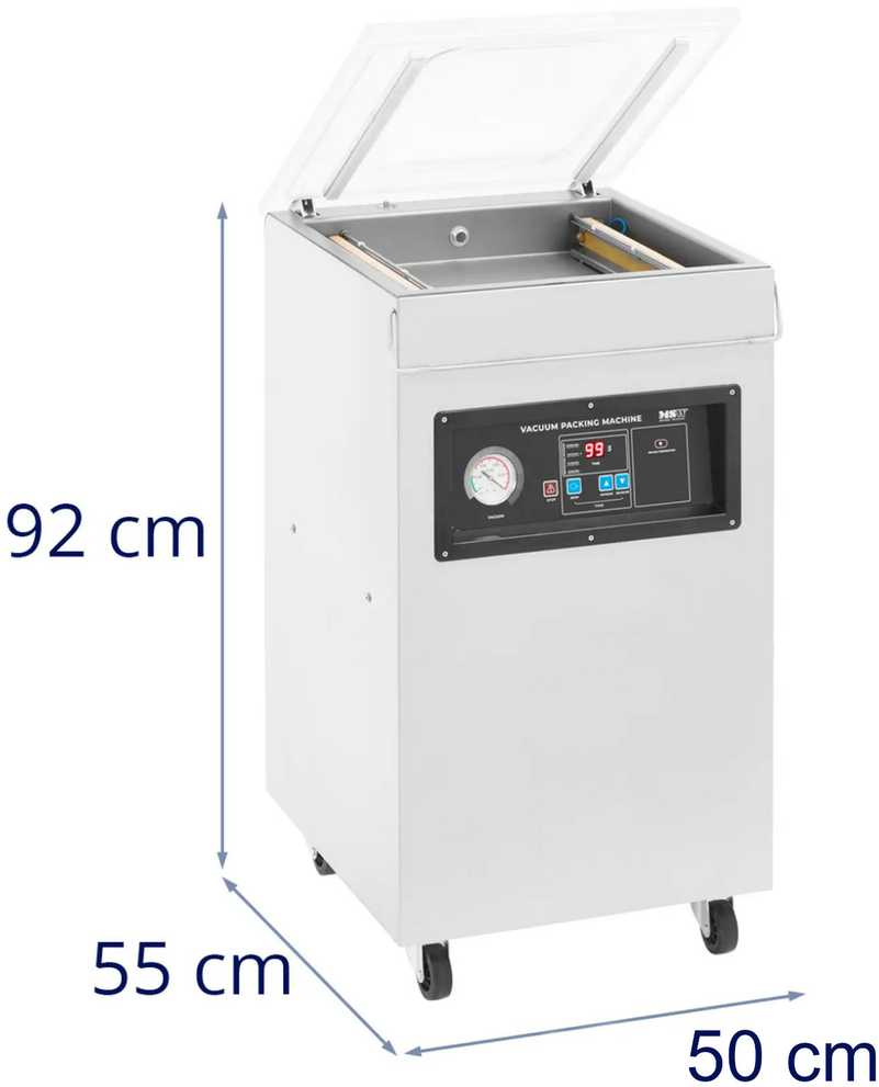 MSW Kamerinė vakuuminio pakavimo mašina maistui, elektronikai, laisvai stovinti, 40 cm, 900 W