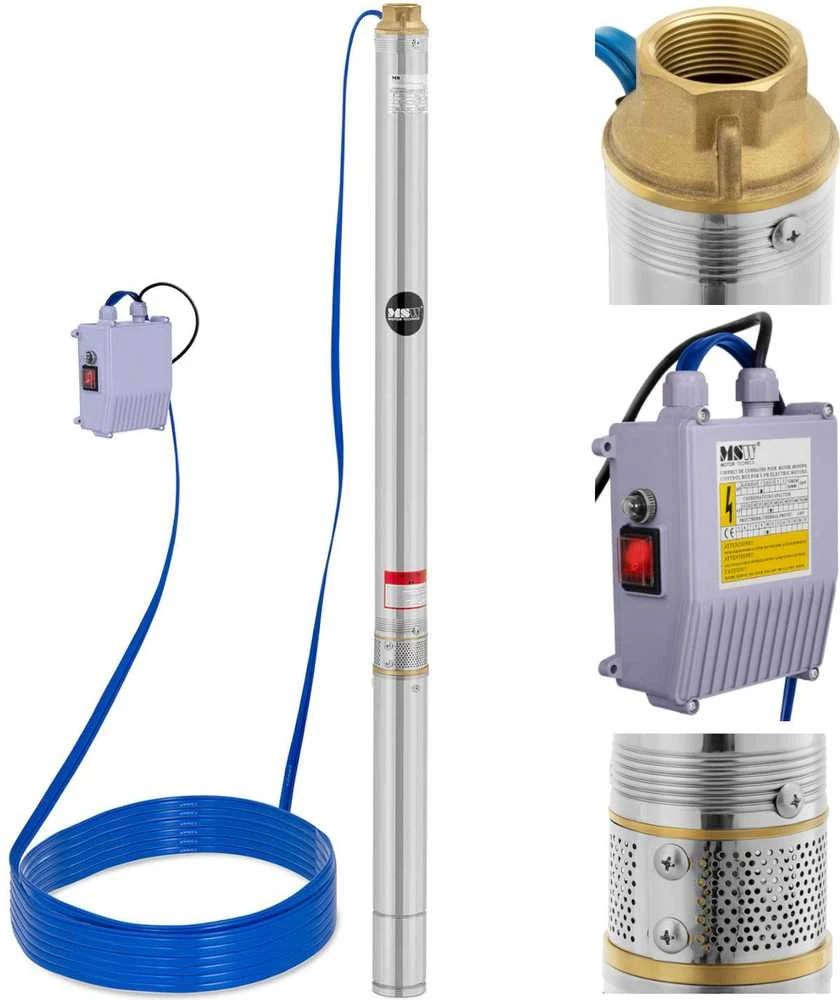 „Hillvert“ giluminio gręžinio siurblys STAL 750 W, 3800 l/h, iki 85 m