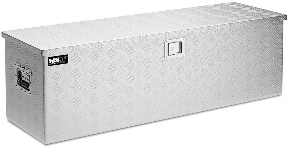 MSW Rakinama aliuminio transportavimo įrankių dėžė 150 l 124 x 38,5 x 38,5 cm