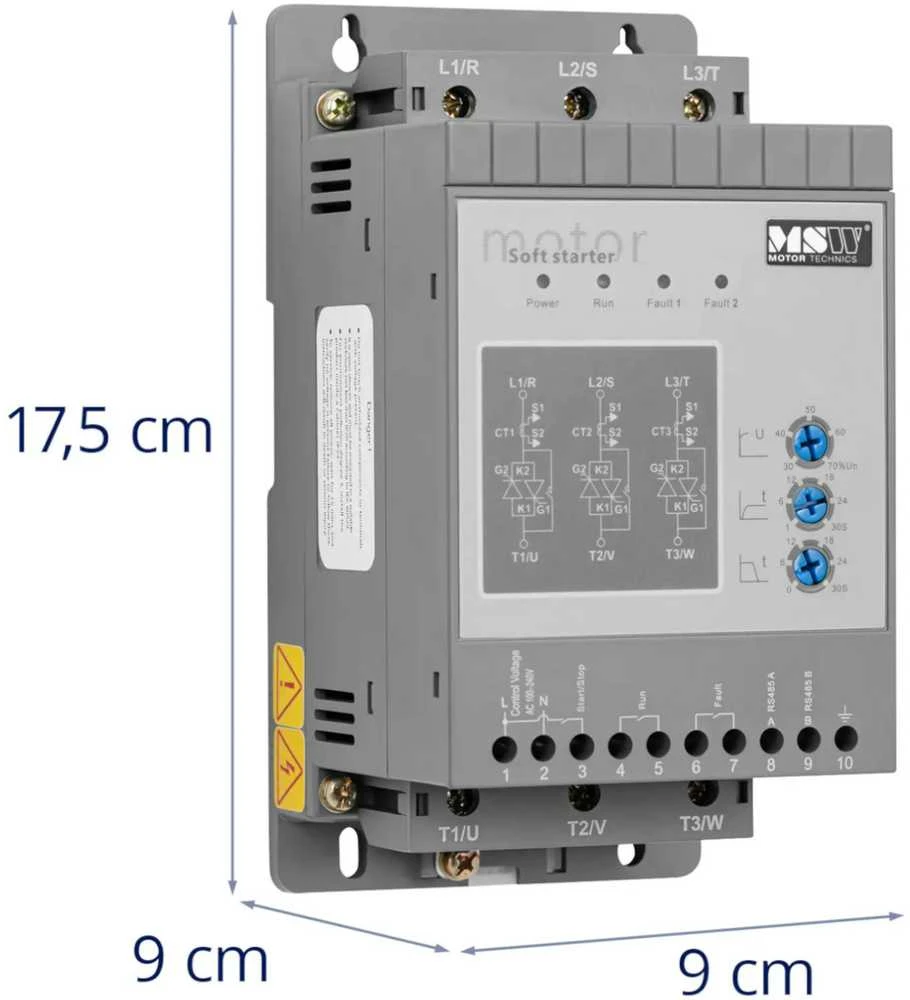 MSW Švelnus starteris švelniam variklių paleidimui 3 A 1,5 kW 400 / 100–240 V