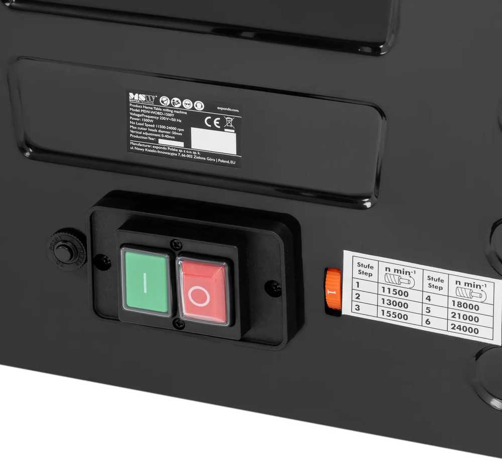 MSW Stalo frezavimo staklės plastikinei medienai 24000 aps./min 1500 W