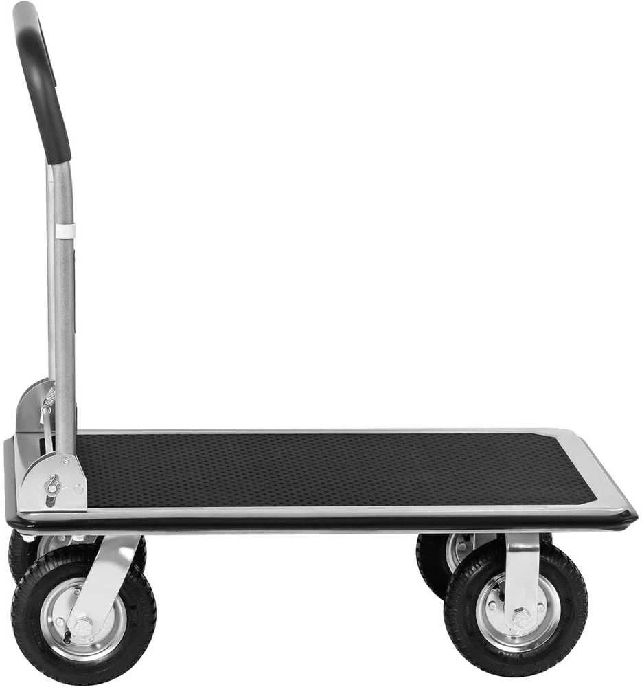 MSW Rankinis sulankstomas sandėlio platforminis vežimėlis, 1 šonas, iki 300 kg, 80 x 60 cm