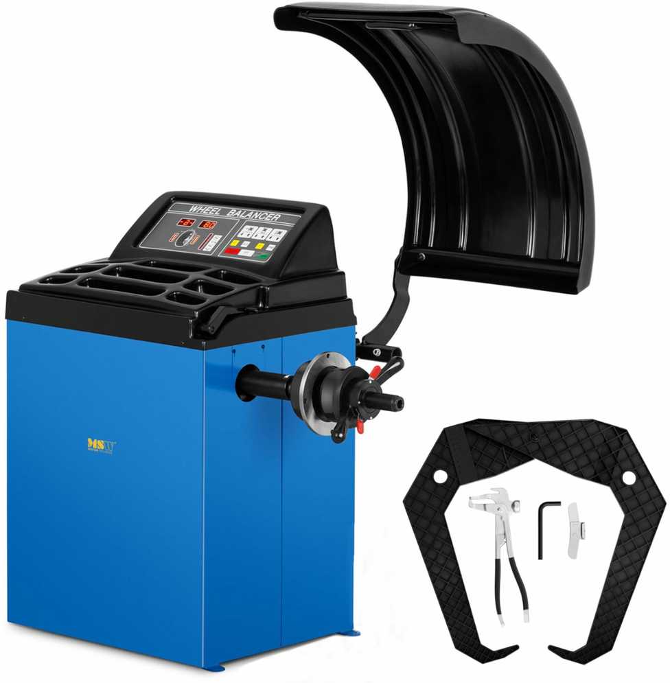 MSW Automatinis ratų balansyras skirtas motociklams ir automobiliams iki 65 kg skersmens. 10-24'' LED