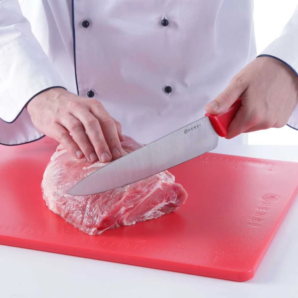 HACCP šefo peilis žaliai mėsai 320mm - raudona - HENDI 842621
