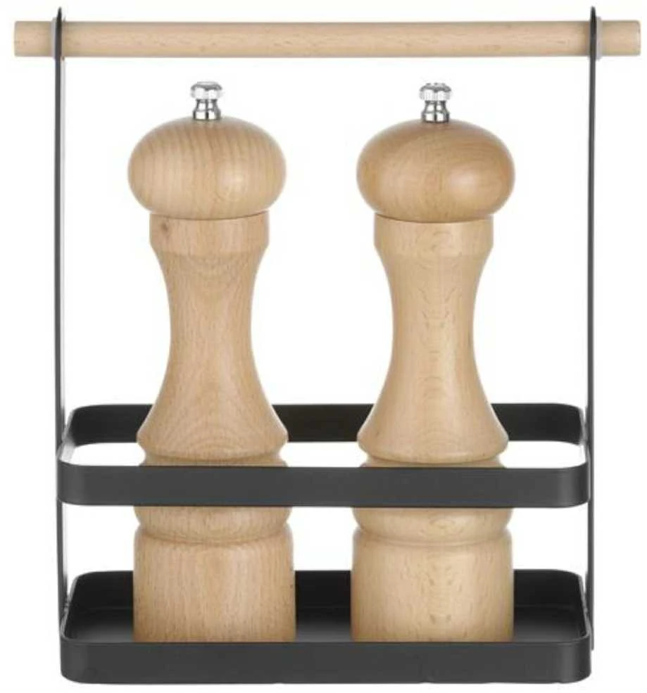 Organizatoriaus stalo krepšelis prieskoniams su medine rankena 23x10x24 cm - Hendi 427040