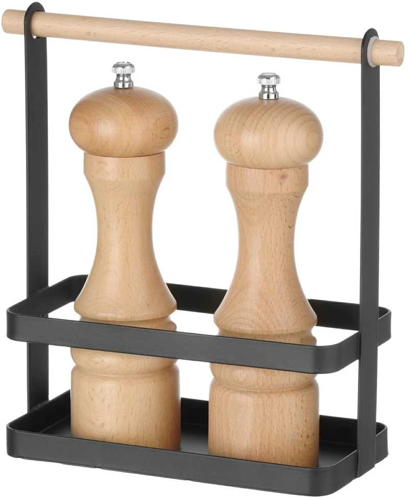 Organizatoriaus stalo krepšelis prieskoniams su medine rankena 23x10x24 cm - Hendi 427040
