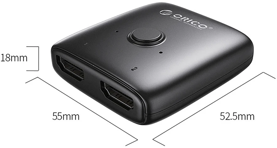 Orico AS2-A1 HDMI Adapteris Bi-directional Splitter - Juodas