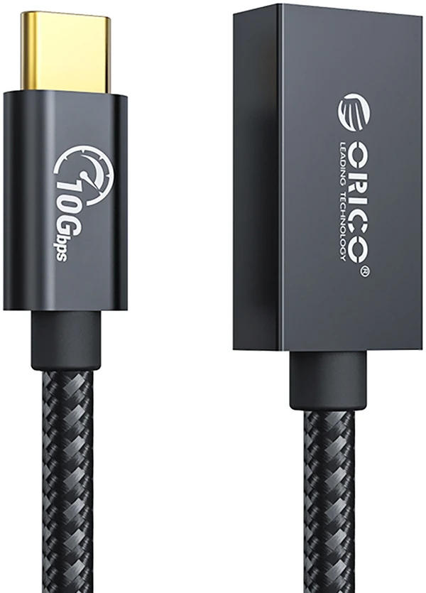 Orico CAF31 USB-C - USB-A 3.1 Gen 2 10Gbps 30cm OTG adapter - juodas