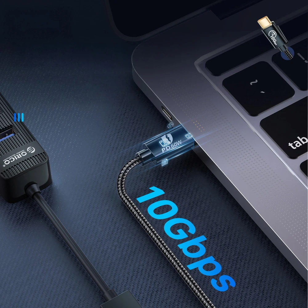 Orico CAF31 USB-C - USB-A 3.1 Gen 2 10Gbps 1m OTG adapter - juodas