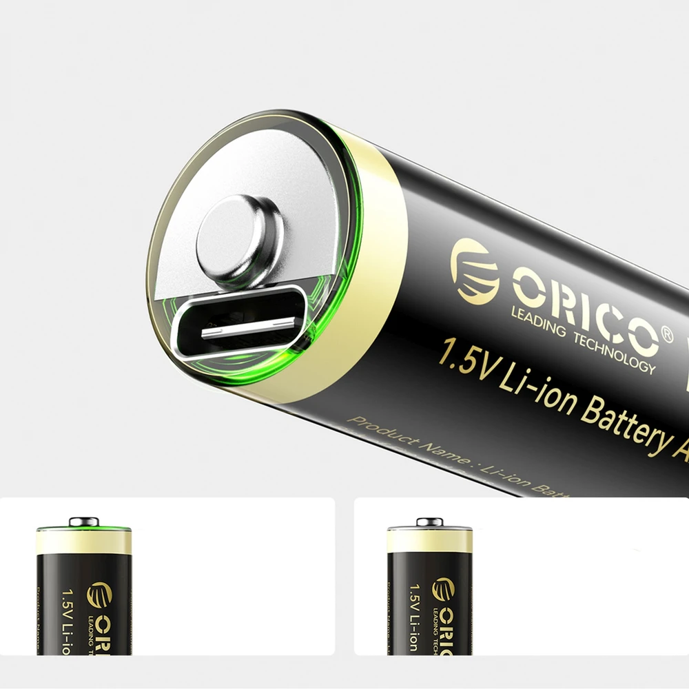Orico Ener-G EG5C ličio baterija 1.5V 2100mWh AA USB-C įkraunamos baterijos su įkrovimo laidu 2 vnt.