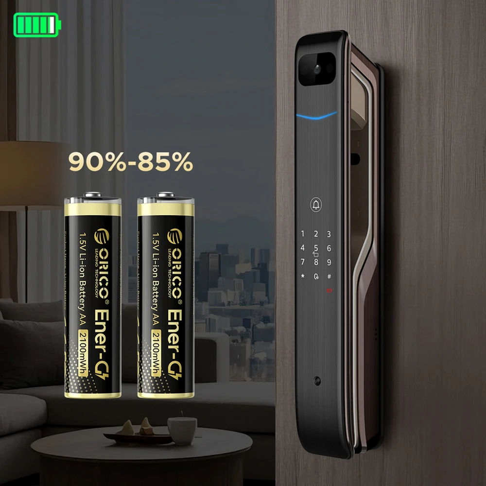 „Orico Ener-G EG5C“ ličio baterija 1,5 V 2100 mWh AA USB-C įkraunamos baterijos 2 vnt.