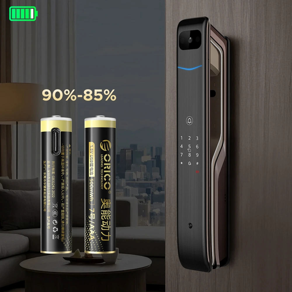 „Orico Ener-G EG7C“ ličio baterija 1,5 V 500 mWh AAA USB-C įkraunamos baterijos, 4 vnt.
