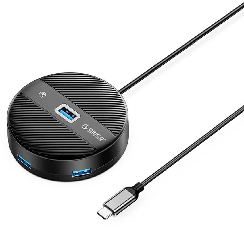 ORICO YS1-C2 4-port USB hub 1x USB-A 3.0 3x USB-A 2.0 0.3 m - juodas