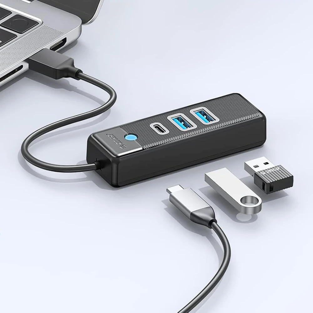 Orico PWC2U-U3 3-port USB hub 2x USB-A 3.0 1x USB-C 3.0 1.8 m - juodas