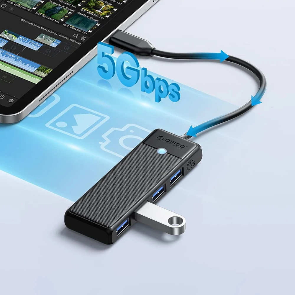 Adapterio šakotuvas 4in1 Orico USB A3.0x4