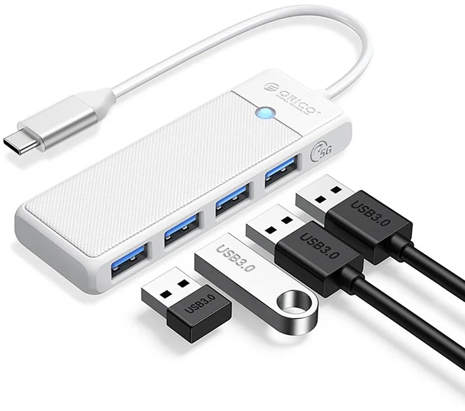Orico PAPW4A-C3 USB Hub 4-port 4x USB-A 3.0 1.8 m - baltas