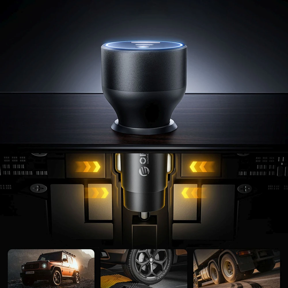 Orico ChargeClip 108W automobilinis įkroviklis 2x USB-A + 4x USB-C su spaustuku - Juodas