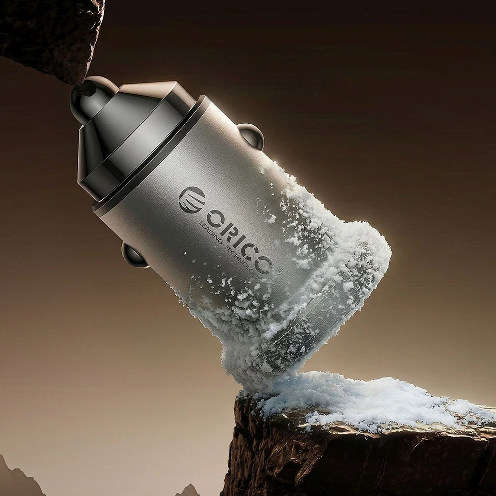 Orico MiniRing Pro 45W USB-A + USB-C Car Charger - Sidabrinis