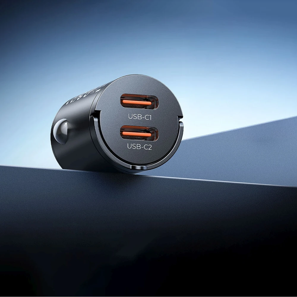Orico MiniRing 30W 2x USB-C automobilio įkroviklis - Juodas