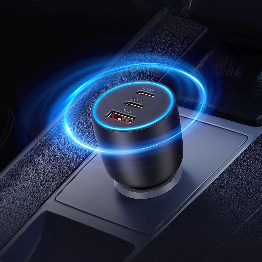 Orico PowerLink 165W USB-A + 2x USB-C automobilinis įkroviklis - Juodas