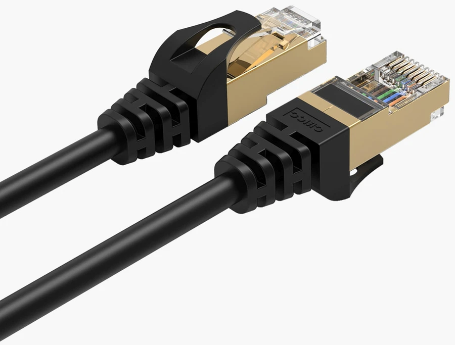 Orico PUG-C7 CAT7 10Gbps RJ45 Ethernet tinklo kabelis interneto LAN apvalus 0.5m - Juodas