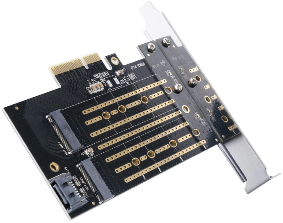 „Orico PDM2 PCI-E 3.0 x4“ išplėtimo plokštė, skirta M.2 NVMe ir SATA diskams - Juodas