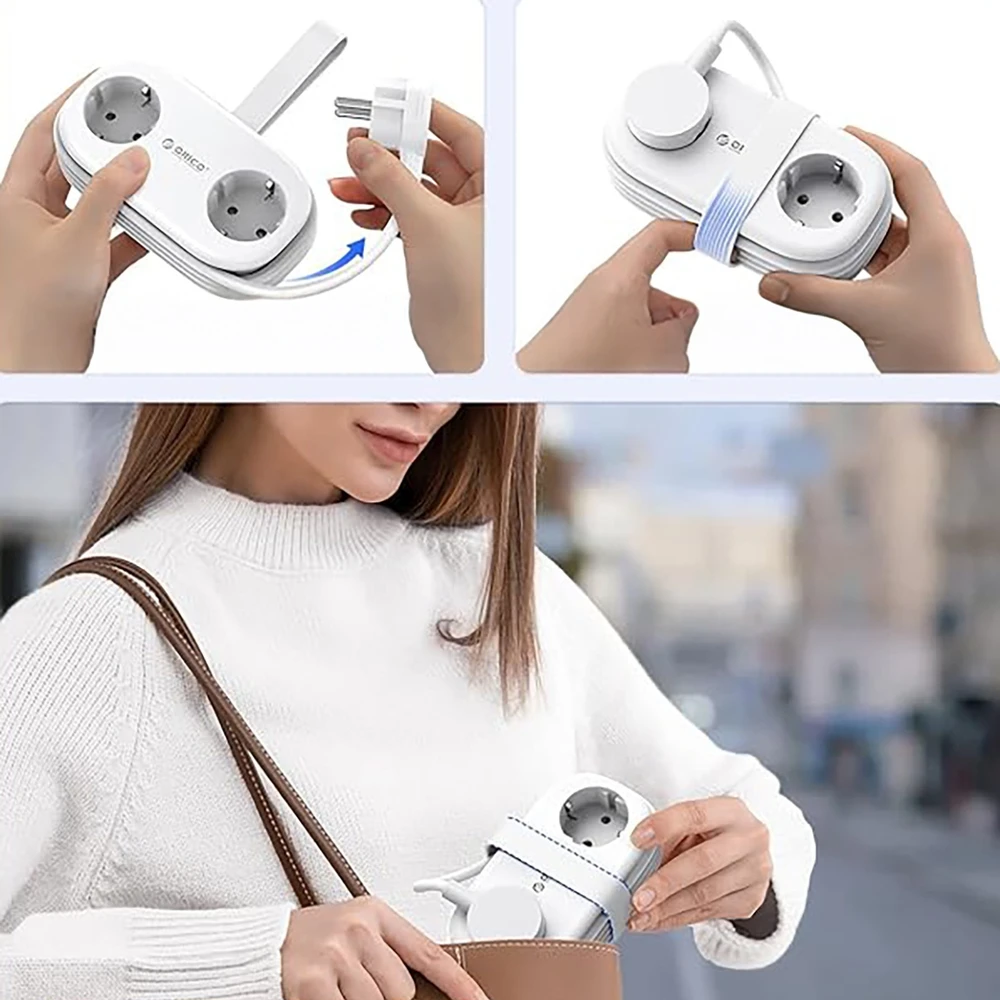 Orico AP3 20W GaN 5in1 maitinimo blokas 2x AC + 2x USB-A + 1x USB-C - Baltas