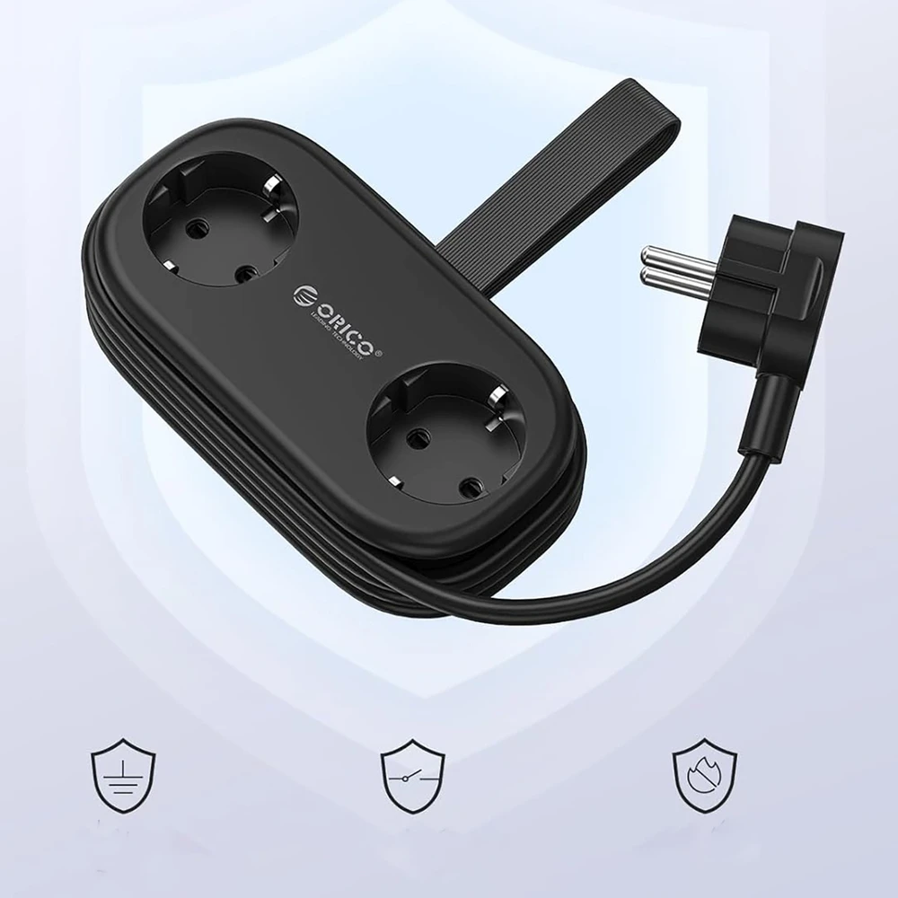 Orico AP3 20W GaN 5in1 maitinimo blokas 2x AC + 2x USB-A + 1x USB-C - Juodas