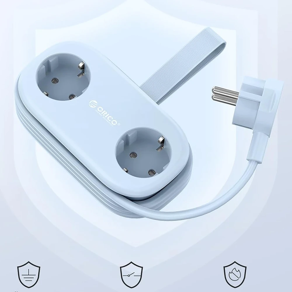 Orico AP3 20W GaN 5in1 maitinimo blokas 2x AC + 2x USB-A + 1x USB-C - Mėlyna