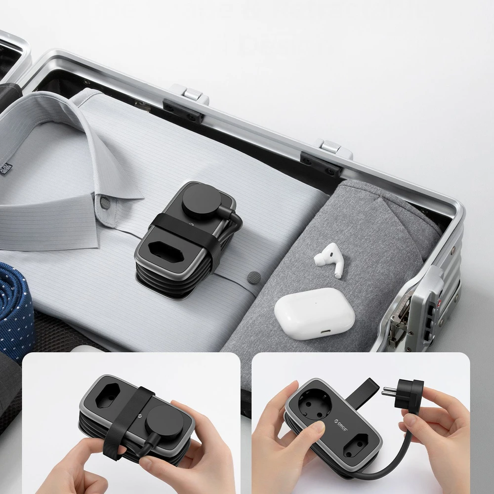 Orico APP 15.5W 5in1 maitinimo blokas 2x AC + 2x USB-A + 1x USB-C - Juodas