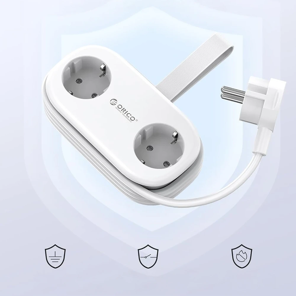 Orico AP3 20W GaN 5in1 maitinimo blokas 2x AC + 2x USB-A + 1x USB-C - Baltas