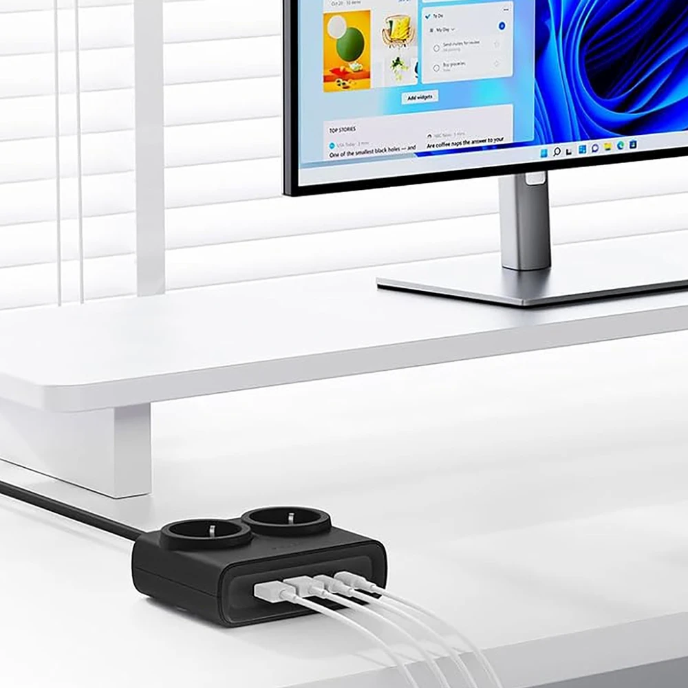 Orico PDC25 25W 6in1 maitinimo blokas 2x AC + 2x USB-A + 2x USB-C - Juodas