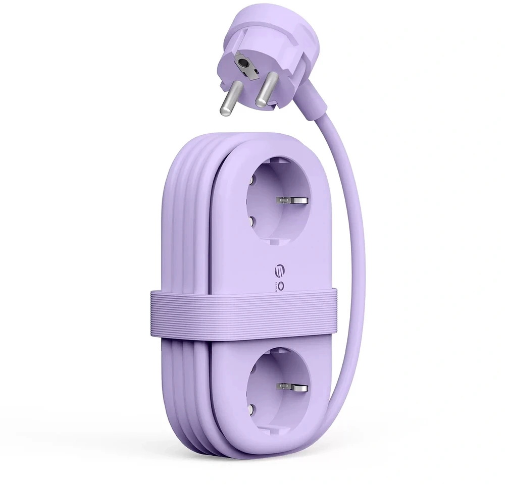Orico AP3 65W GaN 6in1 maitinimo blokas 2x AC + 2x USB-A + 2x USB-C - Violetinė