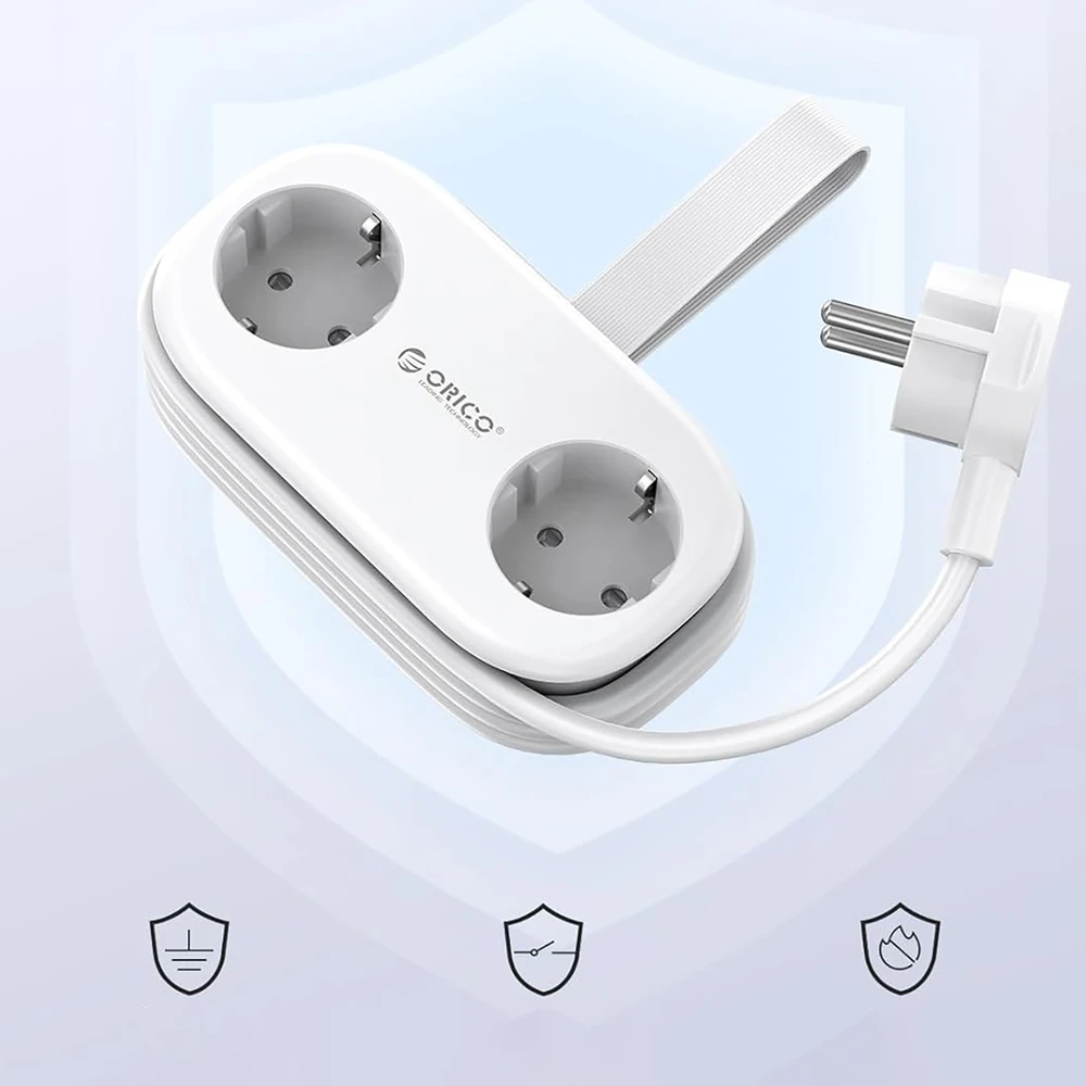 Orico AP3 65W GaN 6in1 maitinimo blokas 2x AC + 2x USB-A + 2x USB-C - Baltas