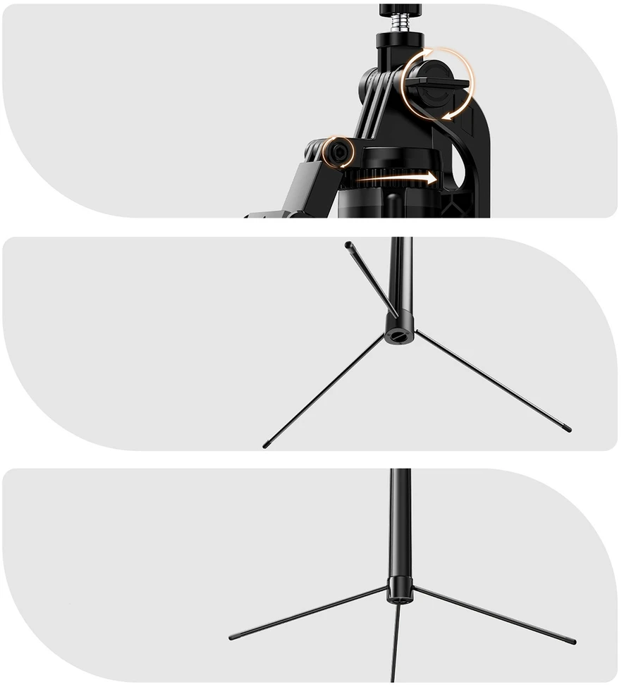 Asmenukių lazda Orico SPM170 trikojis 1/4 colio telefono kamerai, Bluetooth 5.2 - juodas
