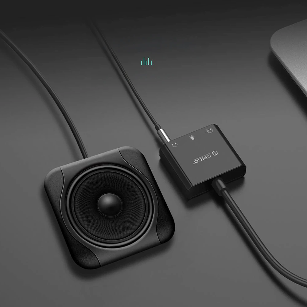 Ausinės Orico SKT3 USB-A išorinė garso plokštė - Juodas