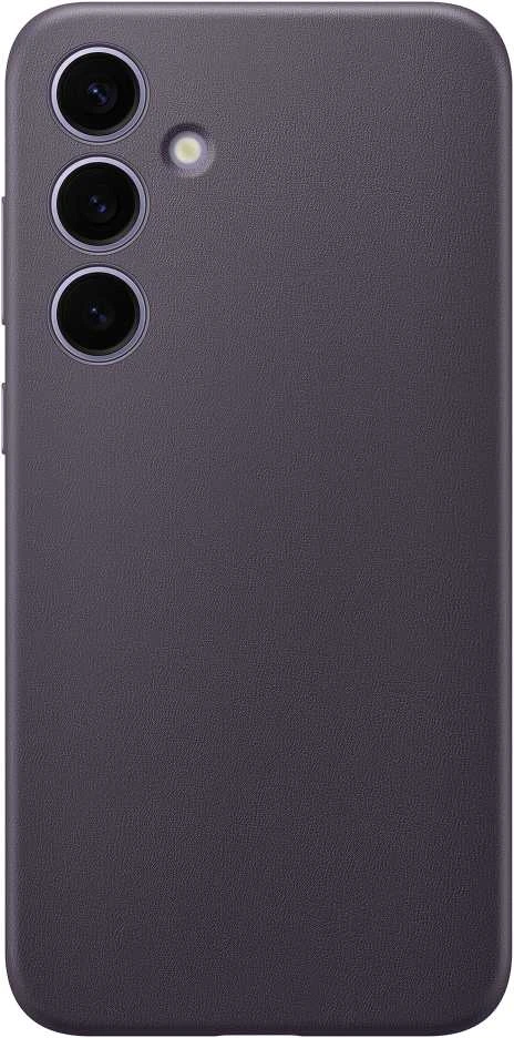 Dėklas „Samsung Galaxy S24+“ veganiškas odinis dangtelis tamsiai violetinis