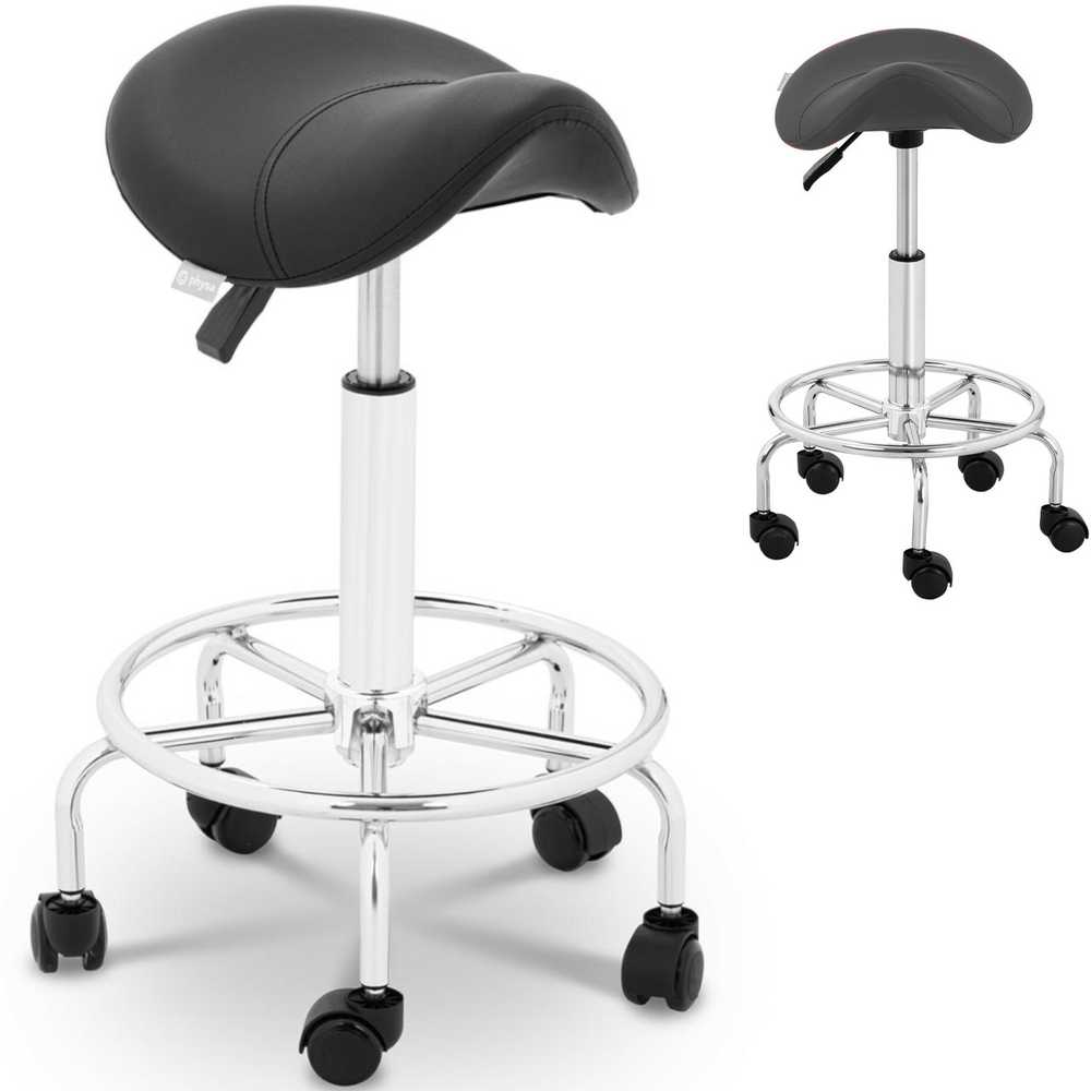 physa PHYSA FRANKFURT WIT Zadelkruk FRANKFURT WIT Tot 150 kg Hoogte 57-69 cm Synthetisch leder 360 ° draaibaar Zadelstoel