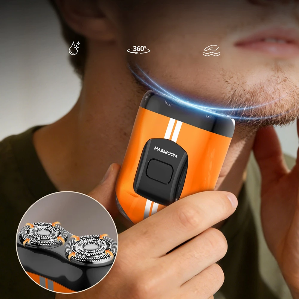 Barzdaskutė MAXGROOM M-501 elektrinis skustuvas – oranžinis